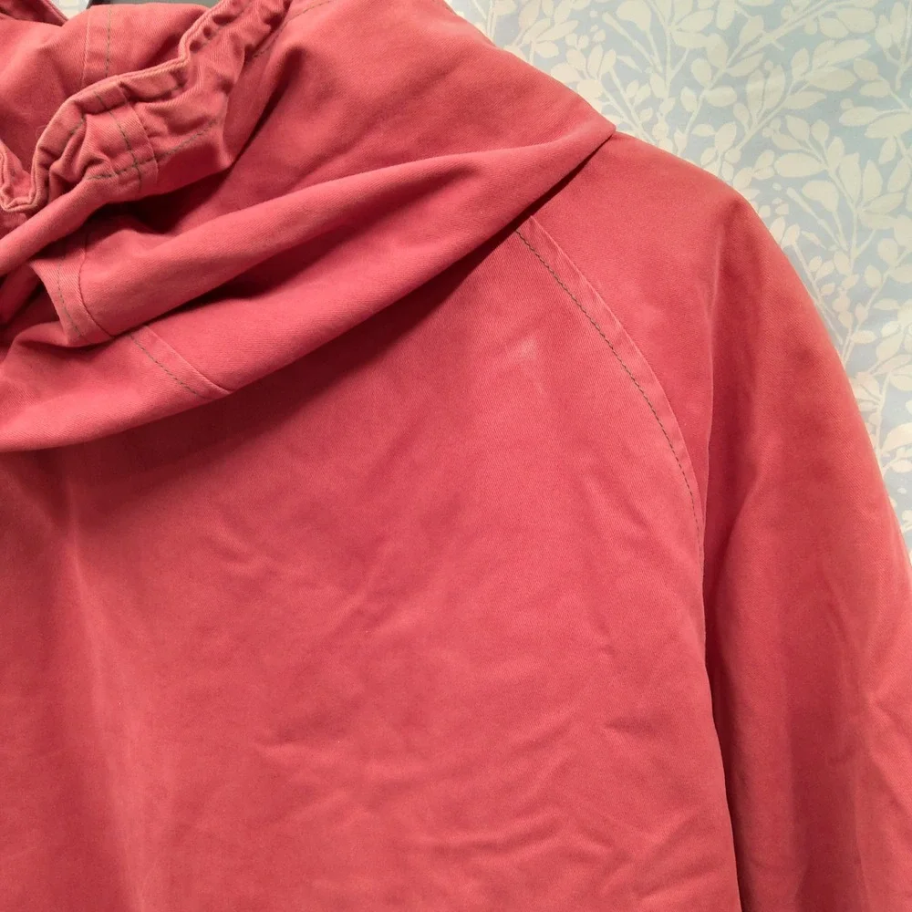 Vintage Unisex Med. Tom Tailor Duck Canvas Parka Jacket W/Hood Red/Orange Color - Picture 3 of 16